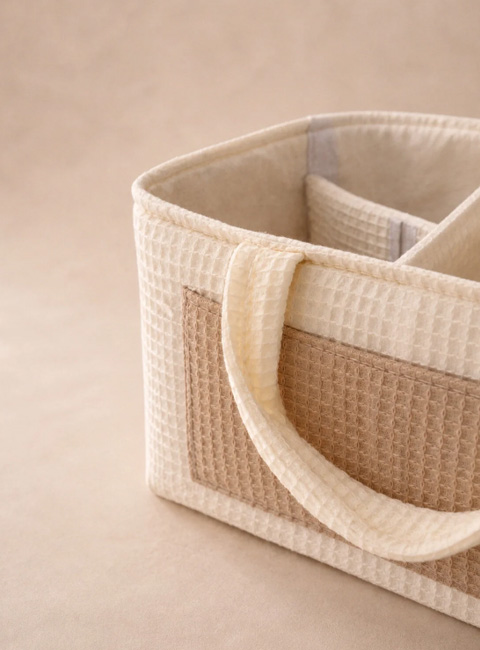 Soule Baby Waffle Kumaş Çok Bölmeli Bebek Düzenleyici Organizer – Nefes Alabilir, Hafif ve Yumuşak