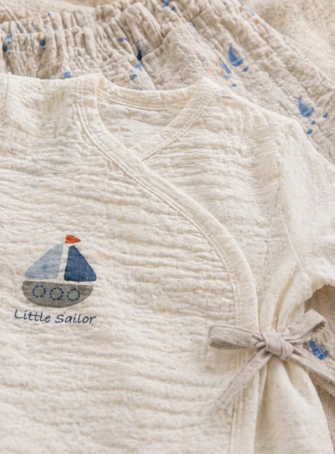 Soule Baby Little Sailor 5’li Organik Müslin Bebek Yeni Doğan Seti, Hastane Çıkışı – %100 Pamuk, Nefes Alan, Ultra Yumuşak Bebek Seti