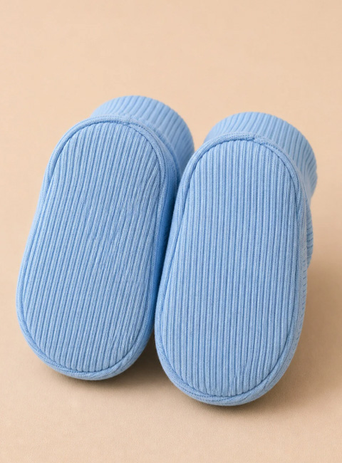 Soule Baby Organik Pamuklu Ortopedik Tabanlı Yenidoğan Bebek Patik – Soft Blue Premium Bebek Patik