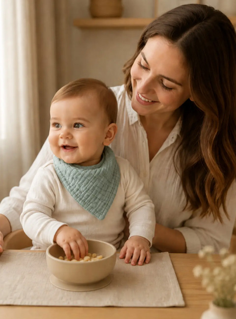 Soule Baby 3'lü 4 Katlı Organik Müslin Ayarlanabilir Bebek Önlüğü – %100 Pamuk, Yüksek Emici, Çift Taraflı Kullanım